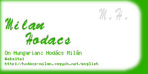 milan hodacs business card
